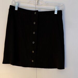 Aqua Black Mini Skirt with Button Detail
